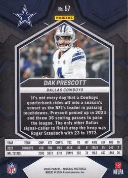 2024 Panini Mosaic #57 Dak Prescott - Football Card Single