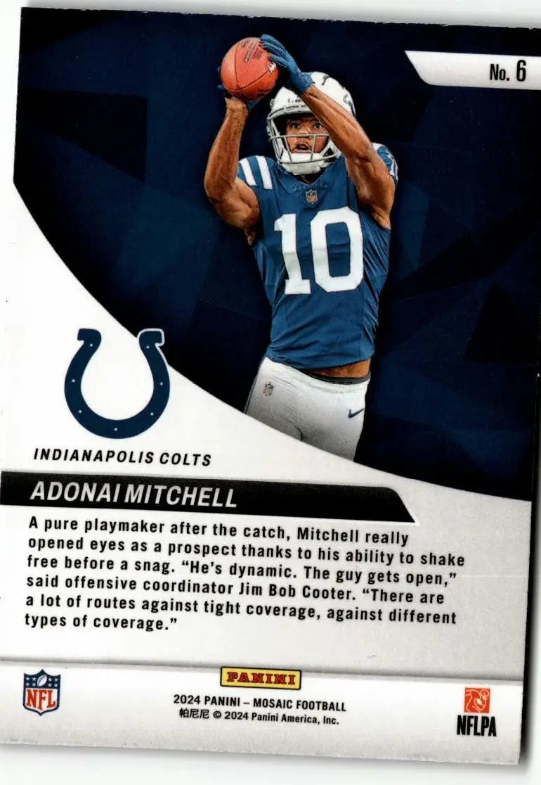 2024 Panini Mosaic #6 Adonai Mitchell Elevate - Football Card Single