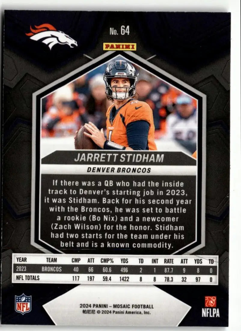 2024 Panini Mosaic #64 Jarrett Stidham - Football Card Single