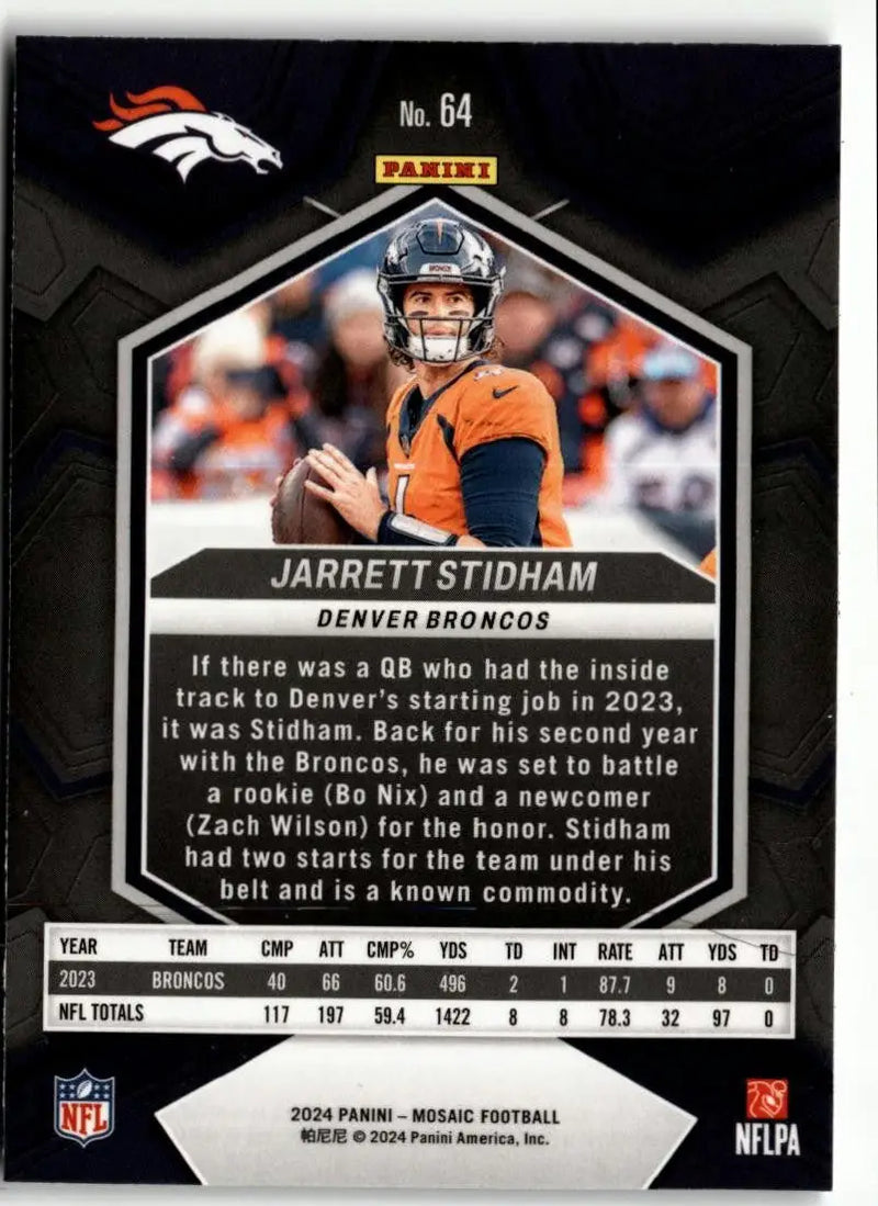 2024 Panini Mosaic #64 Jarrett Stidham - Football Card Single