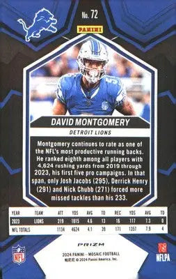 2024 Panini Mosaic #72 David Montgomery - Football Card Single