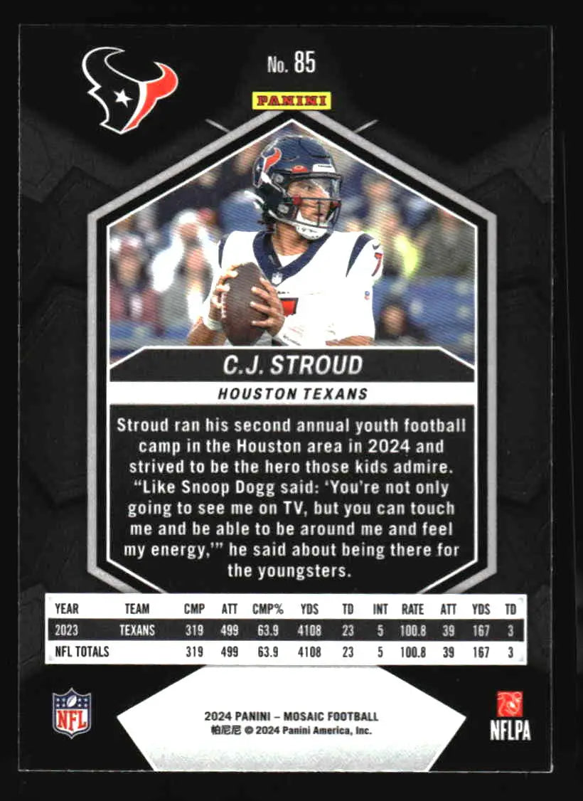 2024 Panini Mosaic #85 C.J. Stroud - Football Card Single