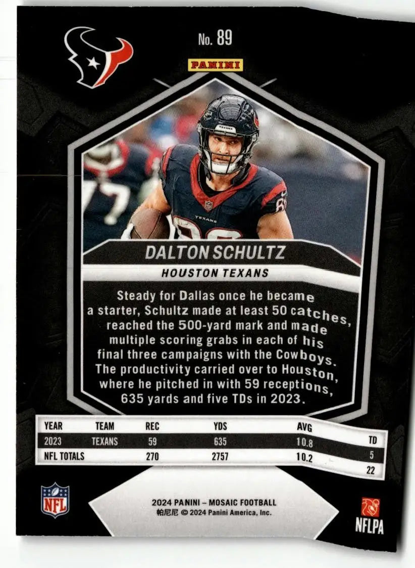 2024 Panini Mosaic #89 Dalton Schultz - Football Card Single