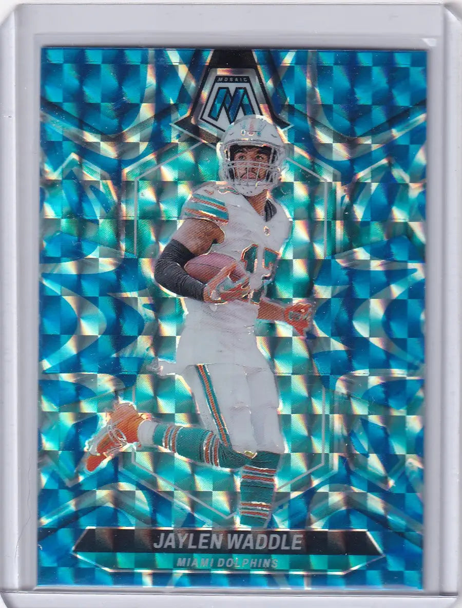 2024 Panini Mosaic Blue Reactive #138 Jaylen Waddle - Miami Dolphins
