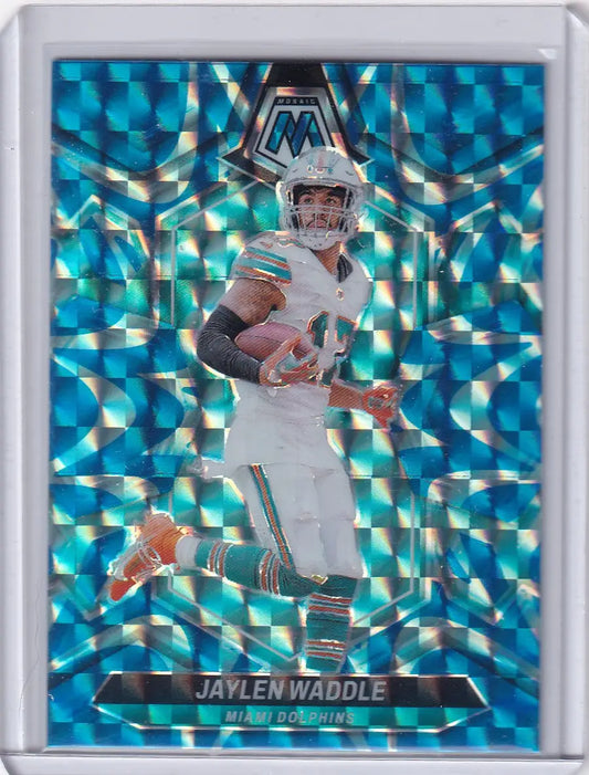 2024 Panini Mosaic Blue Reactive #138 Jaylen Waddle - Miami Dolphins