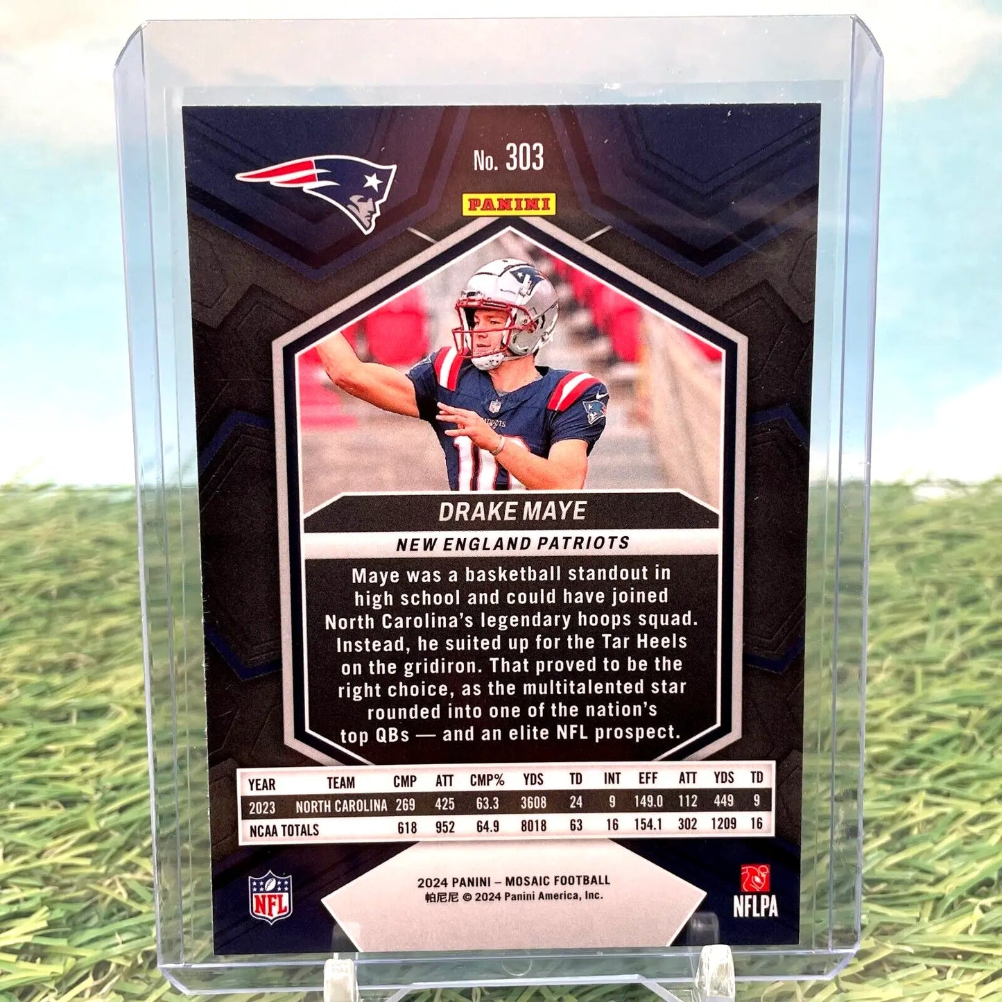 2024 Panini Mosaic Football #303 Drake Maye Base Rookie Card Patriots (RC) - Football Card Single