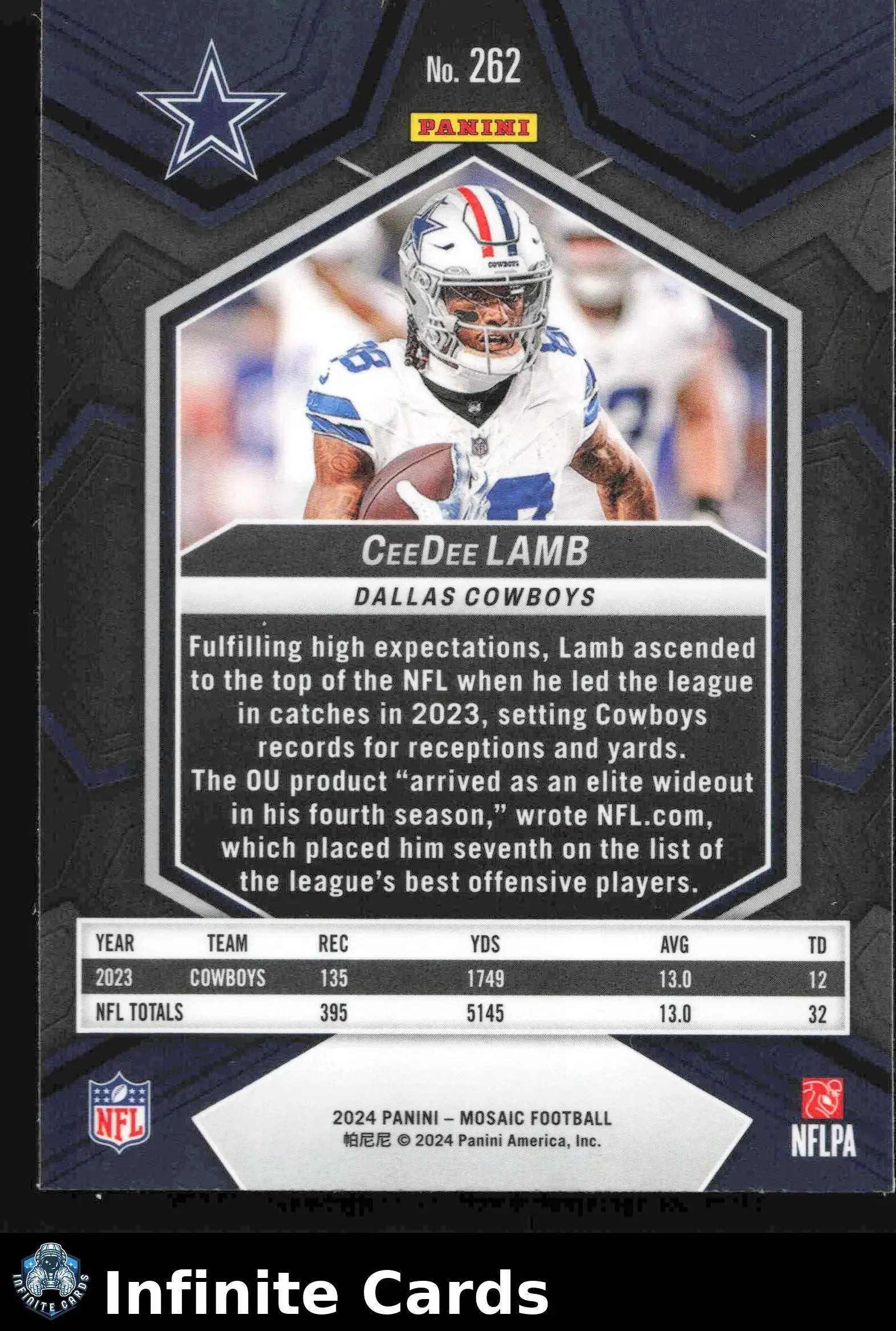2024 Panini Mosaic Football CEEDEE LAMB #262 National Pride Dallas Cowboys - Football Card Single