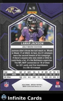 2024 Panini Mosaic Football LAMAR JACKSON #15 [Base] Baltimore Ravens