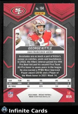 2024 Panini Mosaic GEORGE KITTLE #194 San Francisco 49ers - Football Card Single