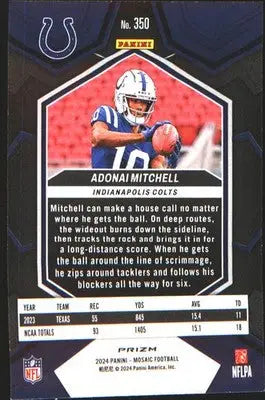 2024 Panini Mosaic Mosaic Green #350 Adonai Mitchell - Football Card Single