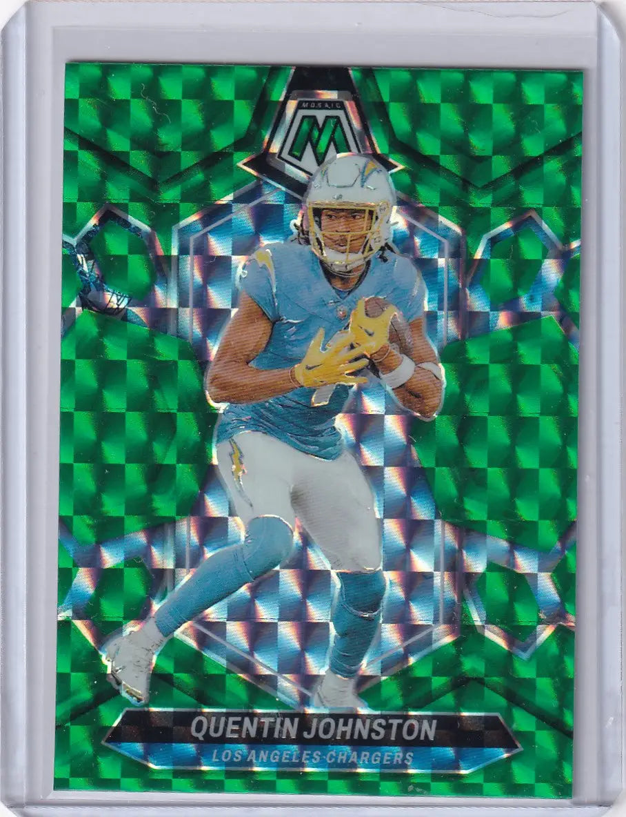 2024 Panini Mosaic Green Reactive #123 Quentin Johnston - Los Angeles Chargers - Football Card Single