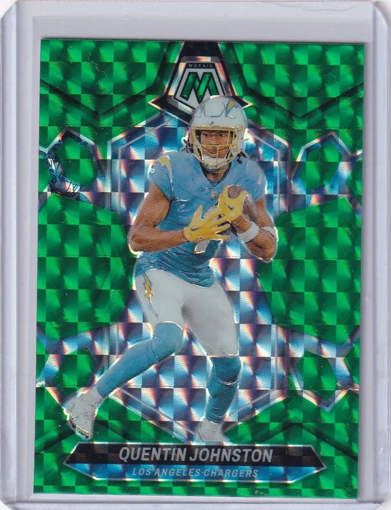 2024 Panini Mosaic Green Reactive #123 Quentin Johnston - Los Angeles Chargers - Football Card Single