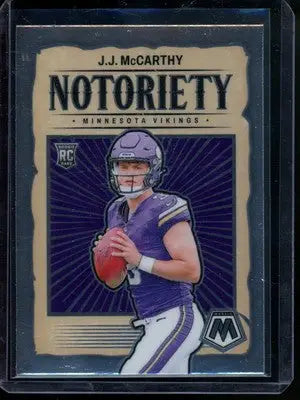 2024 Panini Mosaic J.J. McCarthy #21 Notoriety RC Football - Football Card Single