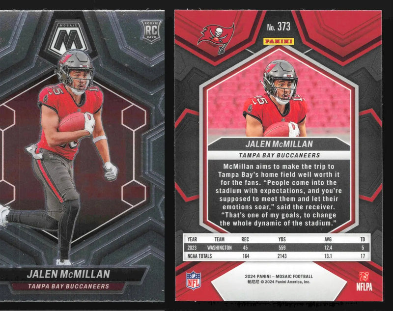 2024 Panini Mosaic JALEN MCMILLAN #373 Tampa Bay Buccaneers RC - Football Card Single