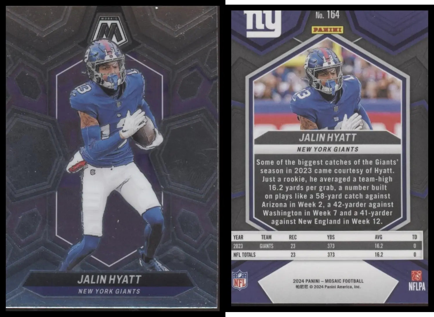 2024 Panini Mosaic JALIN HYATT #164 New York Giants - Football Card Single