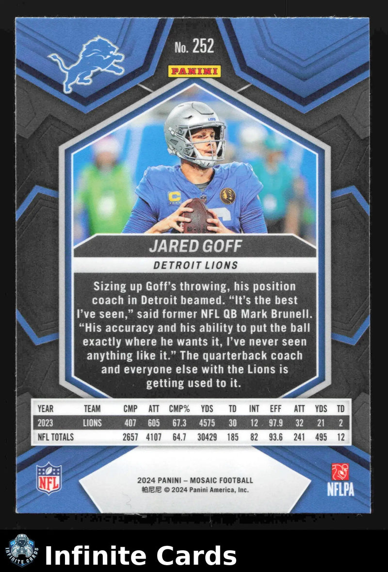 2024 Panini Mosaic JARED GOFF #252 National Pride Detroit Lions - Football Card Single