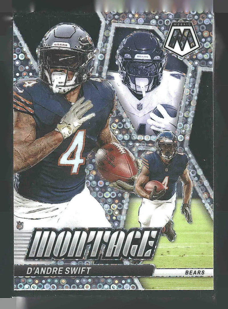 2024 Panini Mosaic #M-15 D’Andre Swift Montage No Huddle Silver - Football Card Single