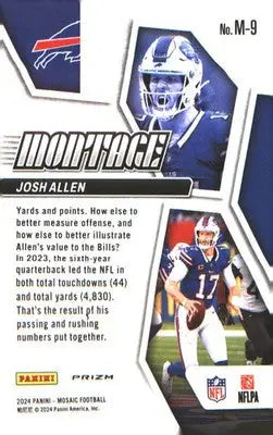 2024 Panini Mosaic Montage Mosaic #M-9 Josh Allen - Football Card Single