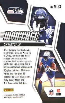 2024 Panini Mosaic Montage Silver #M-23 DK Metcalf - Football Card Single