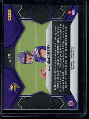 2024 Panini Mosaic NFL Debut J.J. McCarthy #275 RC Football - Football Card Single