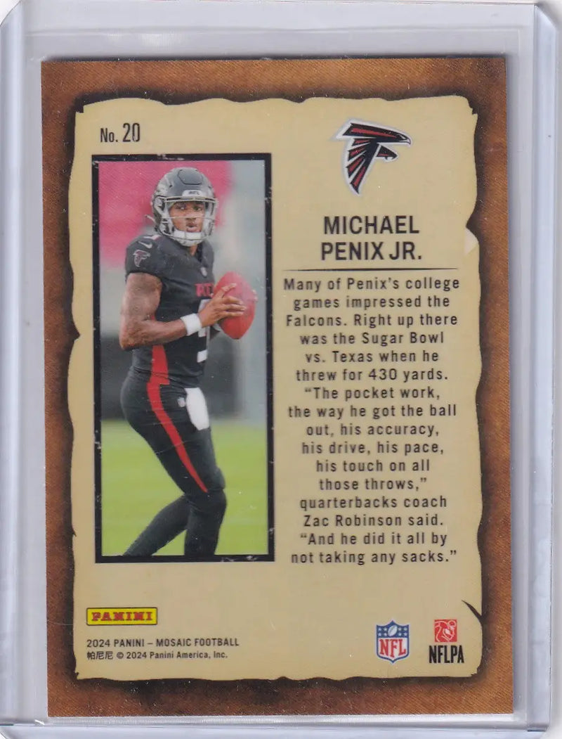 2024 Panini Mosaic Notoriety #20 Michael Penix Jr. - Atlanta Falcons
