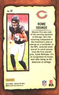 2024 Panini Mosaic Notoriety #24 Rome Odunze - Football Card Single