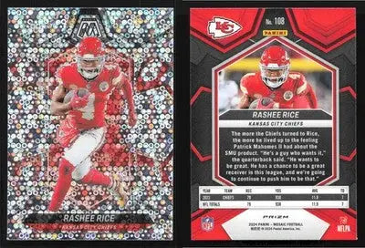2024 Panini Mosaic RASHEE RICE #108 No-Huddle Prizm Kansas City Chiefs - Football Card Single