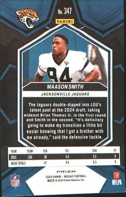 2024 Panini Mosaic Silver #347 Maason Smith - Football Card Single