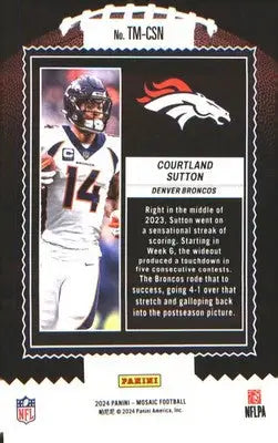 2024 Panini Mosaic Touchdown Masters #TM-CSN Courtland Sutton - Football Card Single