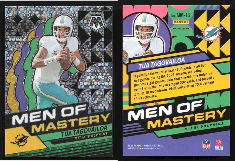 2024 Panini Mosaic TUA TAGOVAILOA #MM-13 Men of Mastery No Huddle Miami Dolphins - Football Card Single