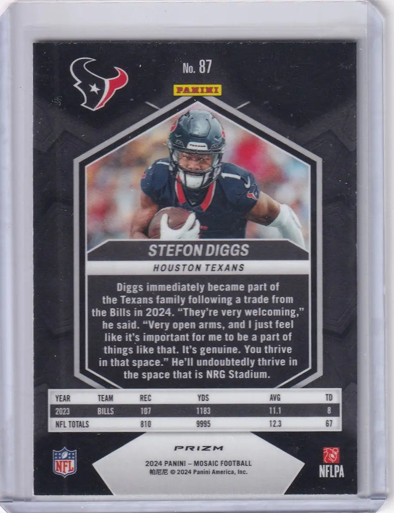 Panini Mosiac Prizm Green Stefon Diggs Houston Texans football card image
