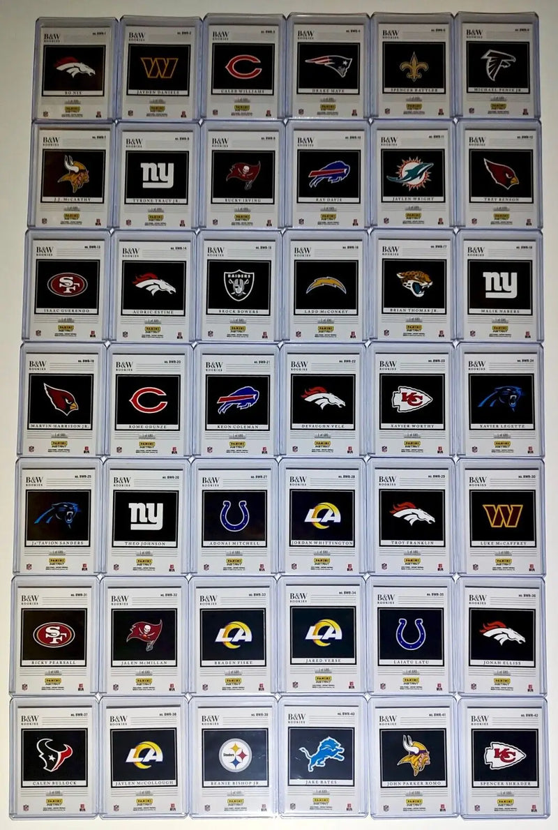 2024 Panini NFL Black & White Rookies Complete 42 Card Football Set 1 of 680