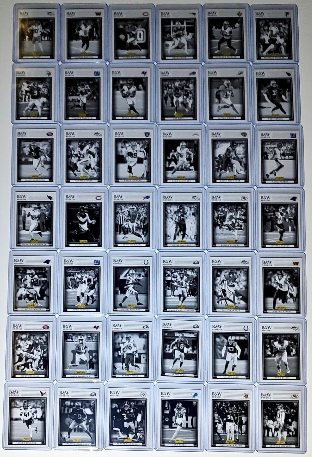 2024 Panini NFL Black & White Rookies Complete 42 Card Football Set 1 of 680