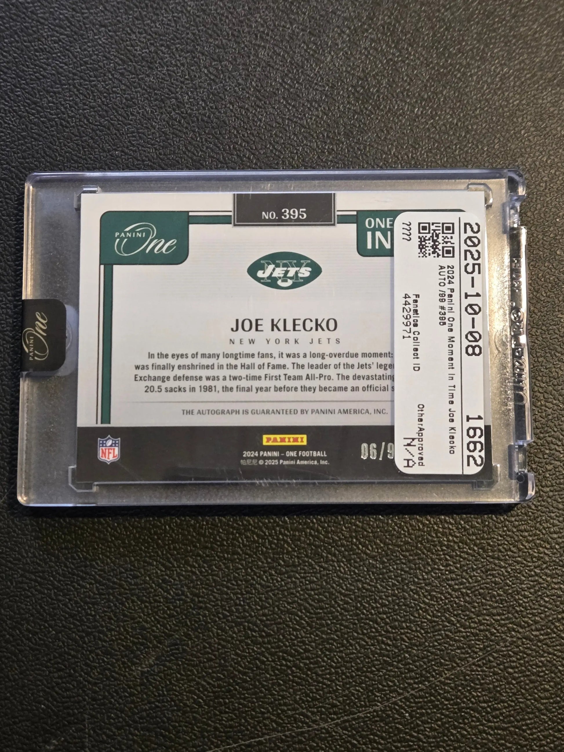 2024 Panini One #395 Joe Klecko #/99 - Football Card Single