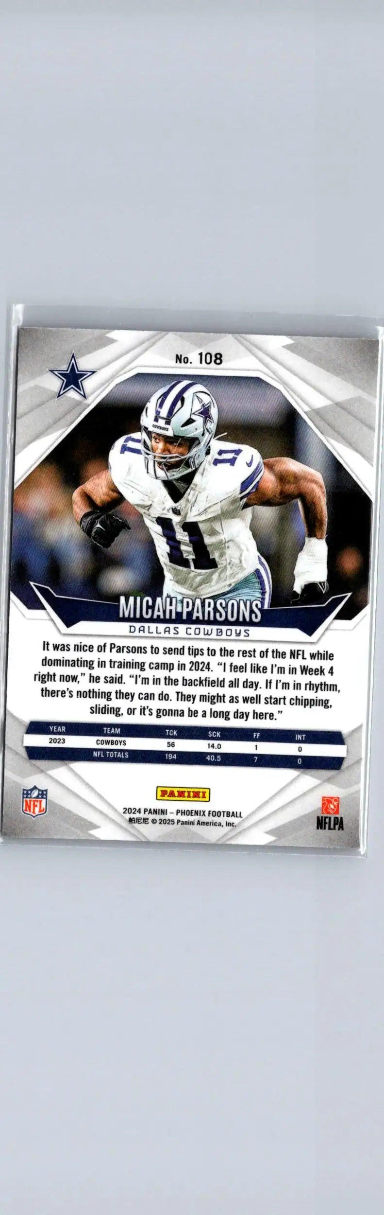 2024 Panini Phoenix #108 Micah Parsons International - Football Card Single