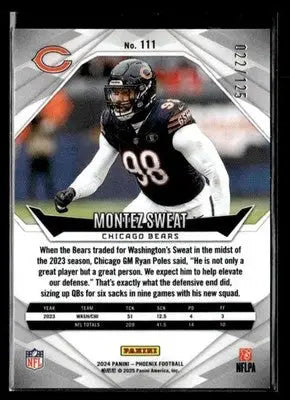 2024 Panini Phoenix #111 Montez Sweat Blue Lazer #/125 - Football Card Single