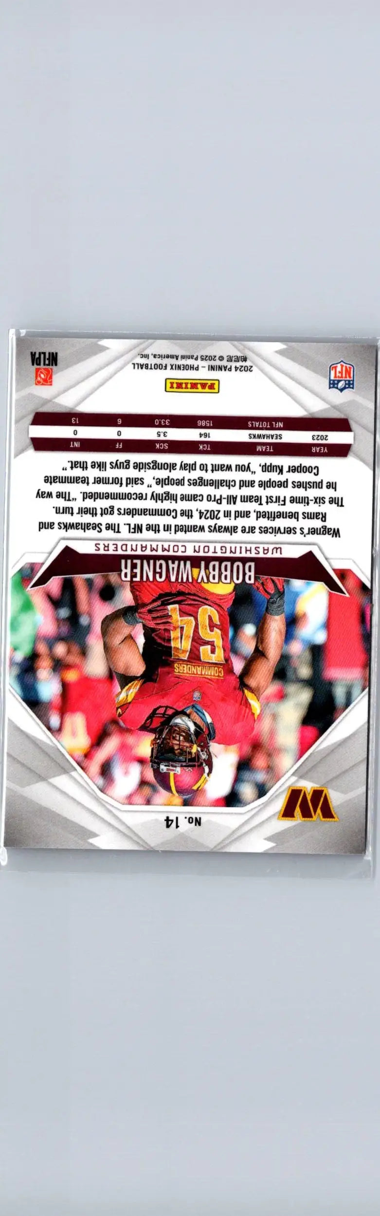 Football trading card featuring Bobby Wagner Silver from 2024 Panini Phoenix series