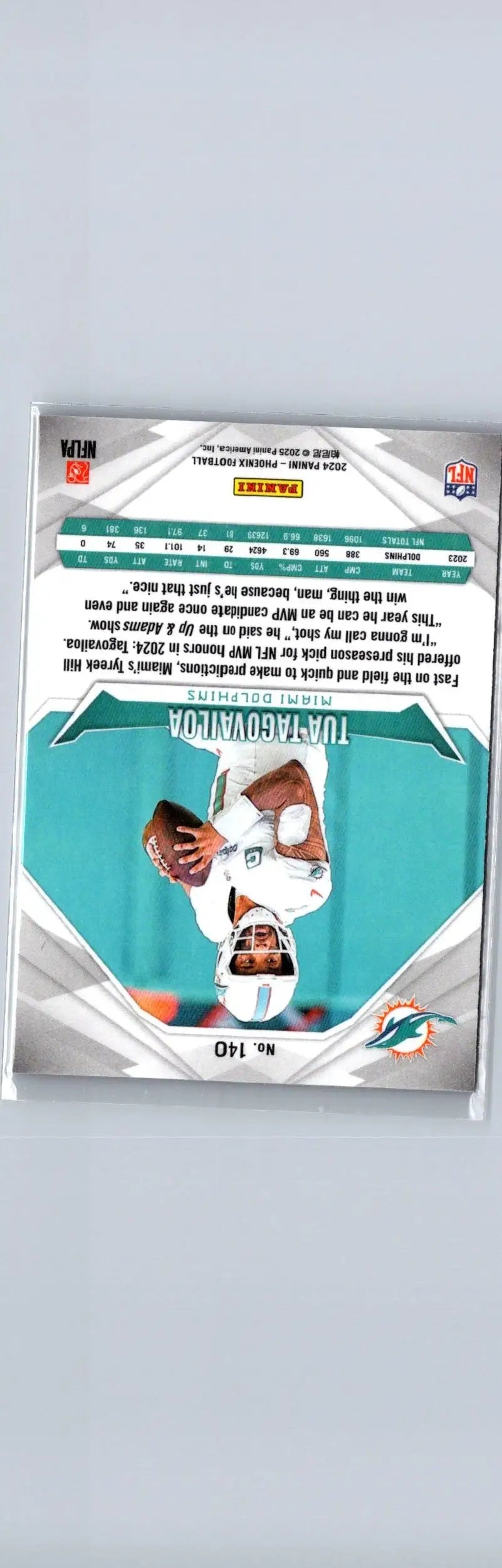 Tua Tagovailoa football card 2024 Panini Phoenix Silver featuring Tua Tagovailoa Silver