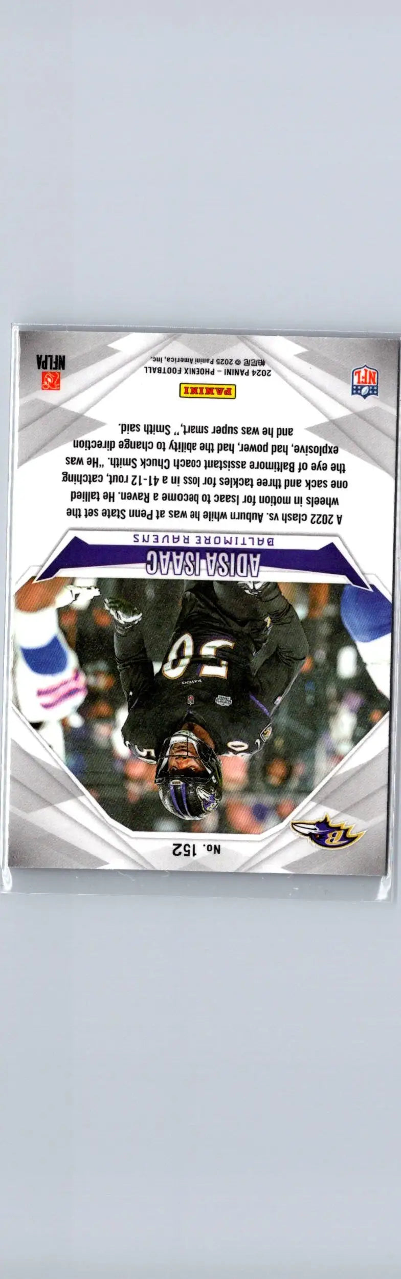 Football card of Adisa Isaac Lazer from 2024 Panini Phoenix series