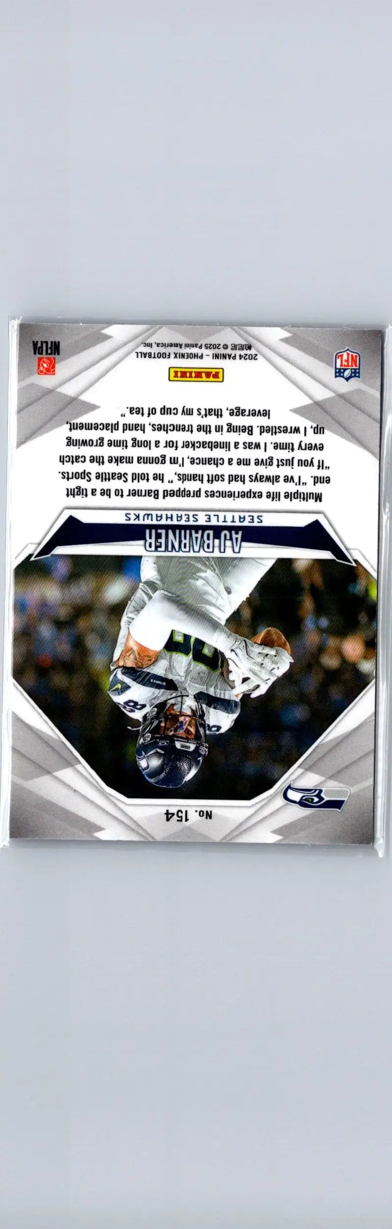 2024 Panini Phoenix AJ Barner football trading card for collectors