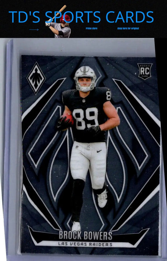 2024 Panini Phoenix Brock Bowers rookie card featuring Las Vegas Raiders style memorabilia