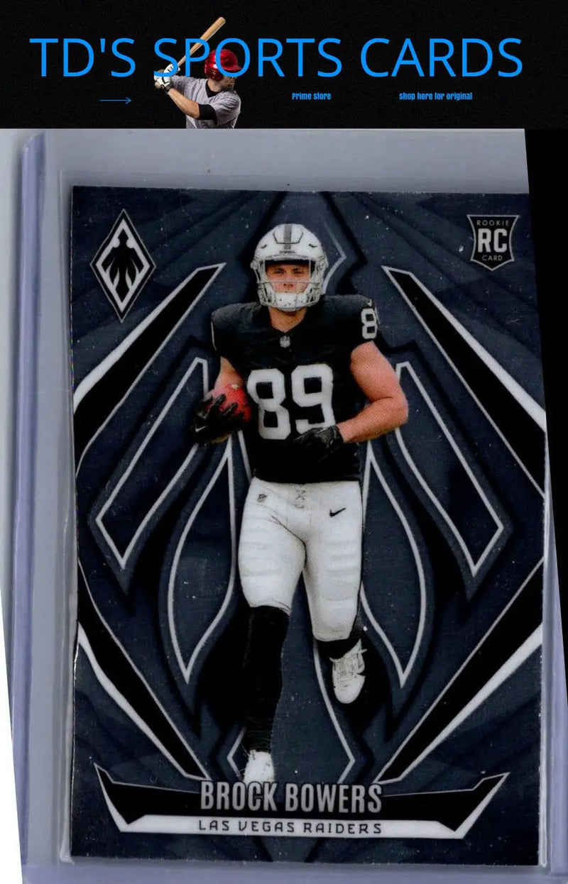 2024 Panini Phoenix Brock Bowers rookie card featuring Las Vegas Raiders style memorabilia