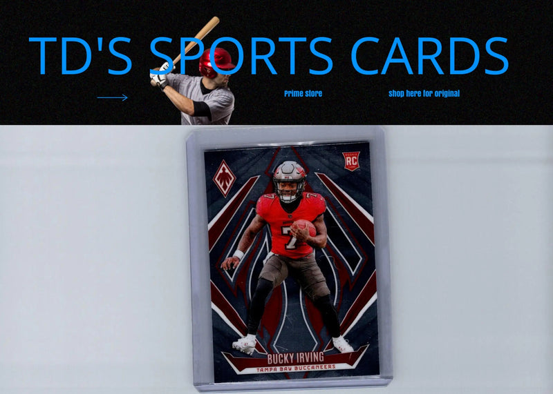 Bucky Irving football card from 2024 Panini Phoenix series featuring player likeness