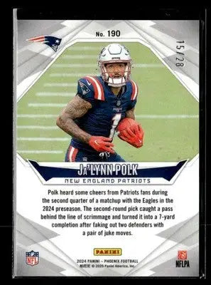 2024 Panini Phoenix #190 Ja’Lynn Polk Teal #/28 - Football Card Single
