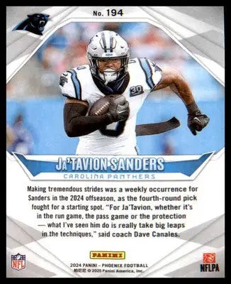 2024 Panini Phoenix #194 Ja’Tavion Sanders Rookie Rookie - Football Card Single