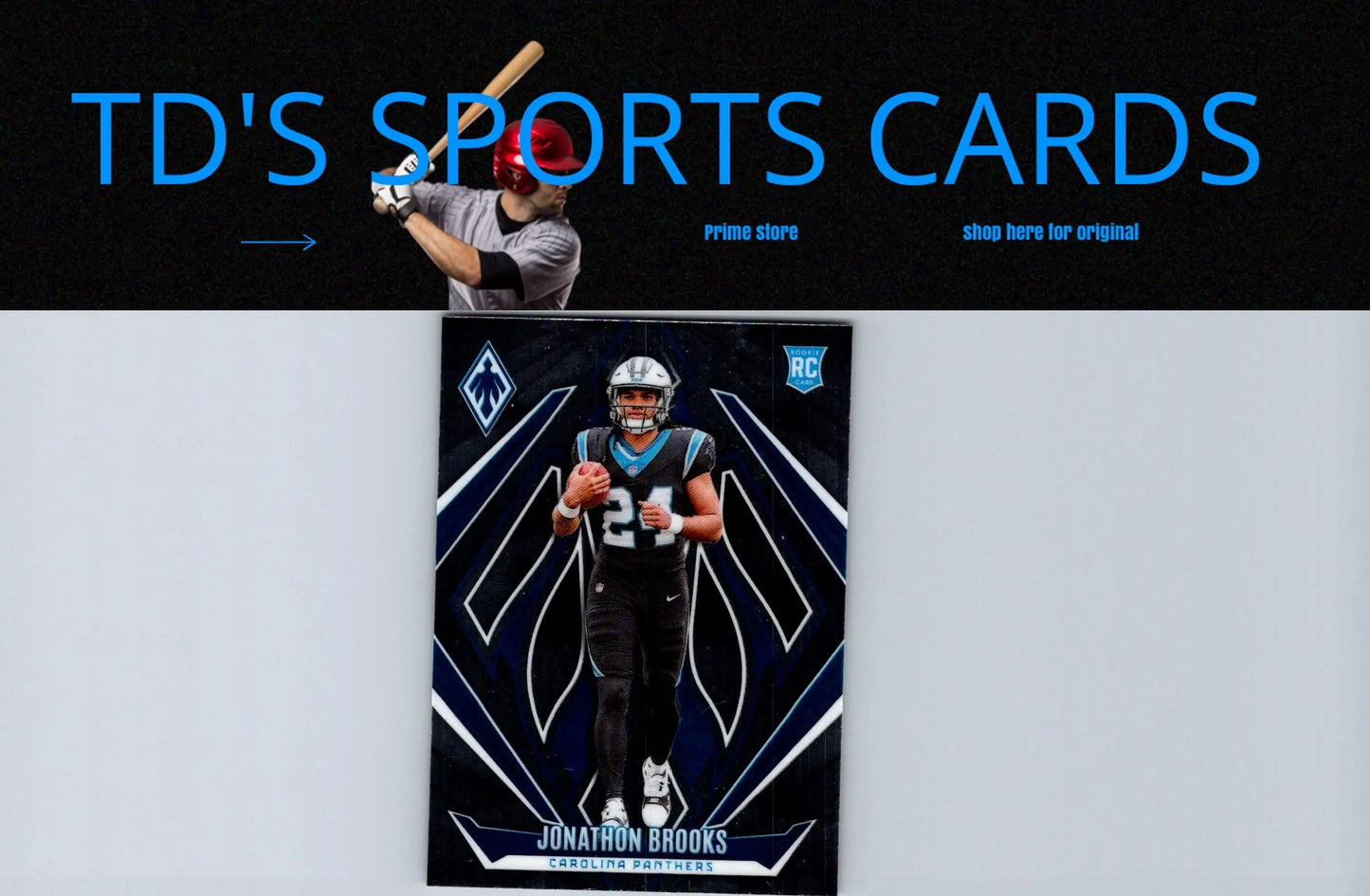 Jonathan Brooks football card from 2024 Panini Phoenix series showing player image