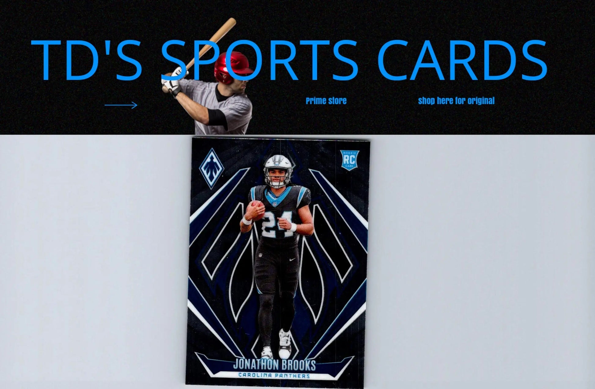 Jonathan Brooks football card from 2024 Panini Phoenix series showing player image