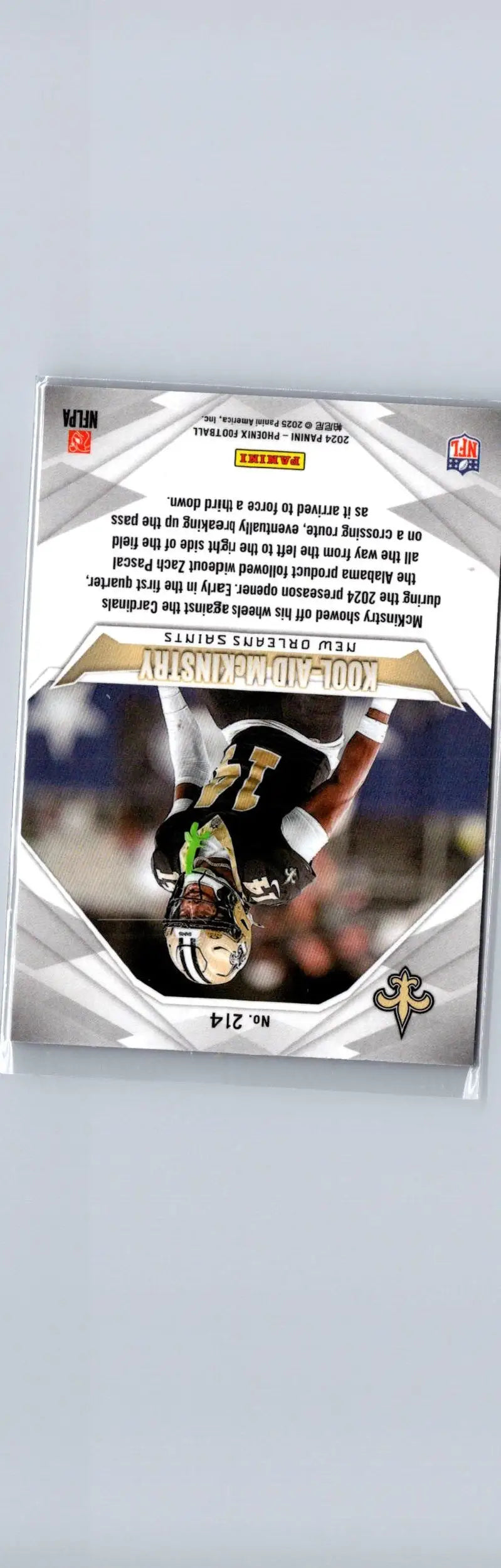 Football trading card featuring Panini Phoenix Kool-Aid McKinstry Silver #214