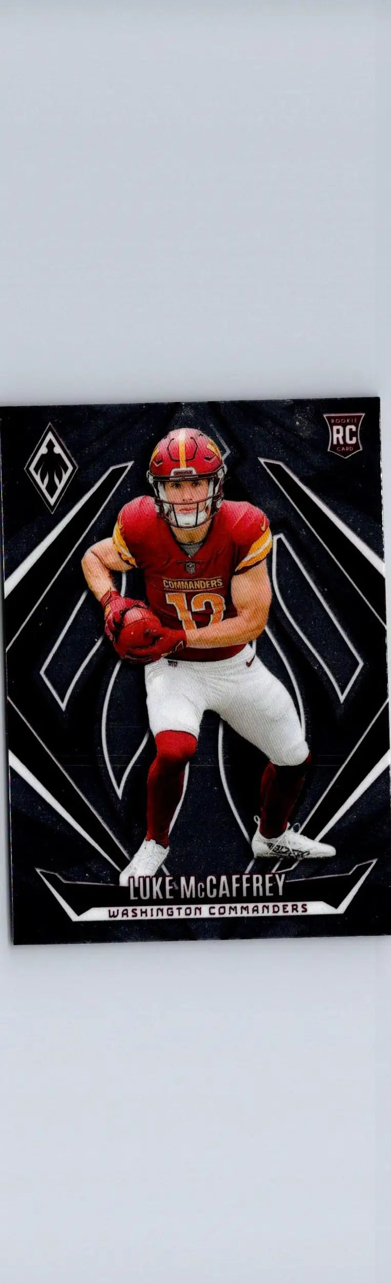 Luke McCaffrey Panini Phoenix football card from 2024 series showing collectible card