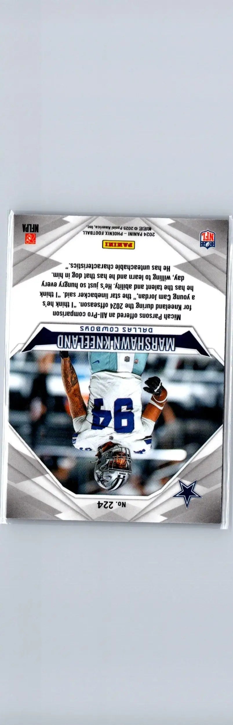 Football trading card featuring Marshawn Kneeland from 2024 Panini Phoenix series